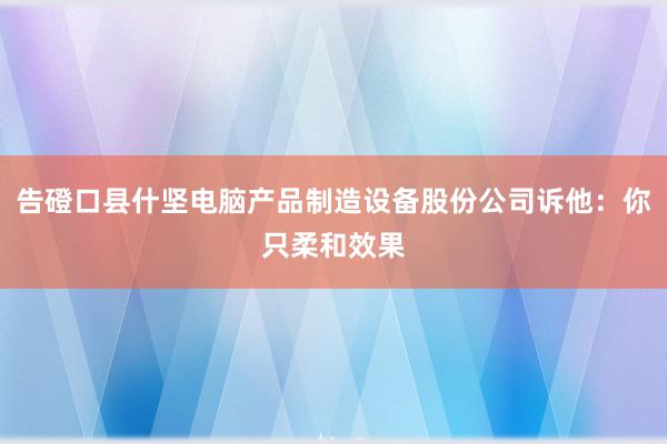 告磴口县什坚电脑产品制造设备股份公司诉他:你只柔和效果